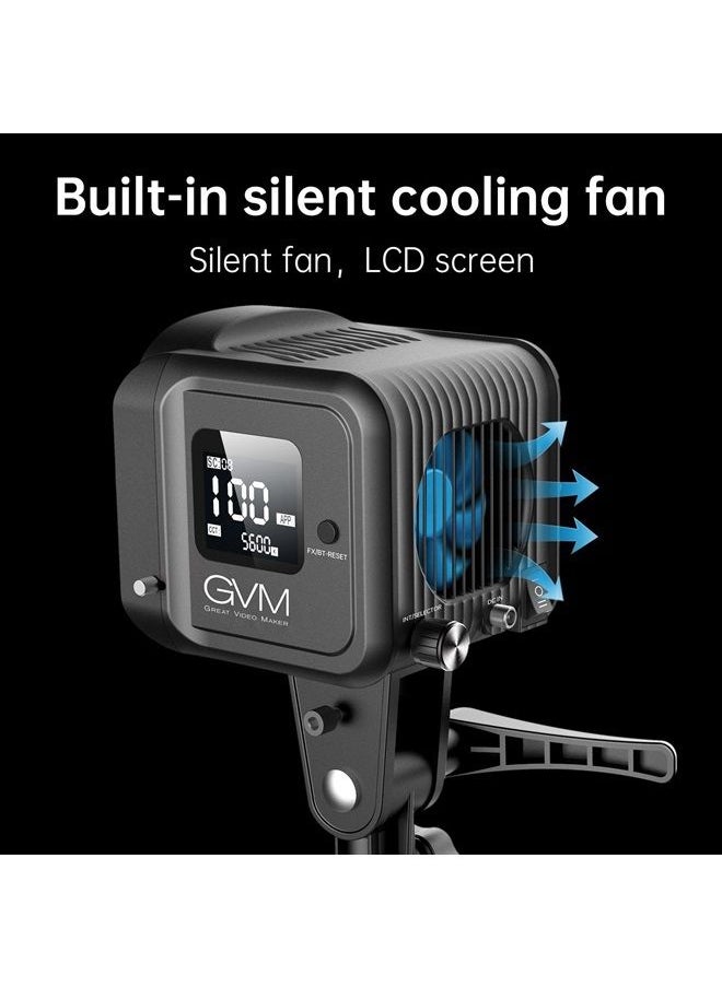 GVM Great Video Maker GVM SD80D 80W LED Video Light Kit with Softbox, Bowens Mount, CRI97+, 2700K-7500K Color Temperature, APP Control, and Tripod Stand for Video and Wedding Shooting  - Image 3