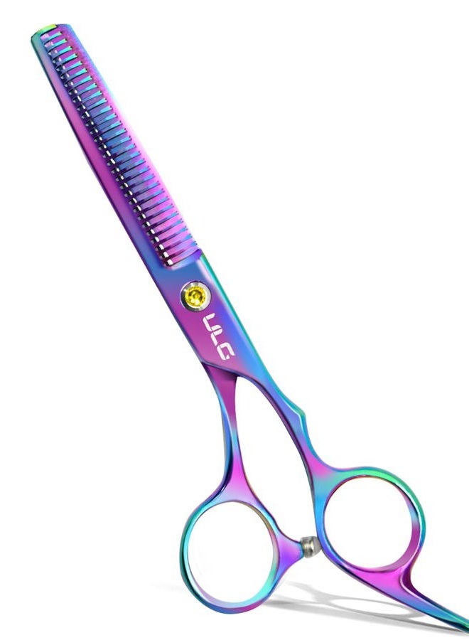 ULG Hair Cutting Scissors Rainbow Professional Hairdressing Scissors with Texturing Teeth for Hairdressing Salons, Salons and Home Use Hair Cutting Scissors for Hair Cutting Made - Image 1
