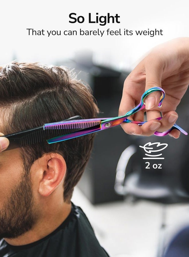 ULG Hair Cutting Scissors Rainbow Professional Hairdressing Scissors with Texturing Teeth for Hairdressing Salons, Salons and Home Use Hair Cutting Scissors for Hair Cutting Made - Image 5
