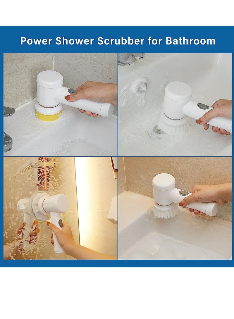 XiuWoo Electric Spin Scrubber,Electric Cleaning Brush with 3 Brush Heads,Cordless Portable Scrub Brush,Handheld Shower Scrubber Suitable for Bathroom/Tiles/Floor/Bathtub - Image 3