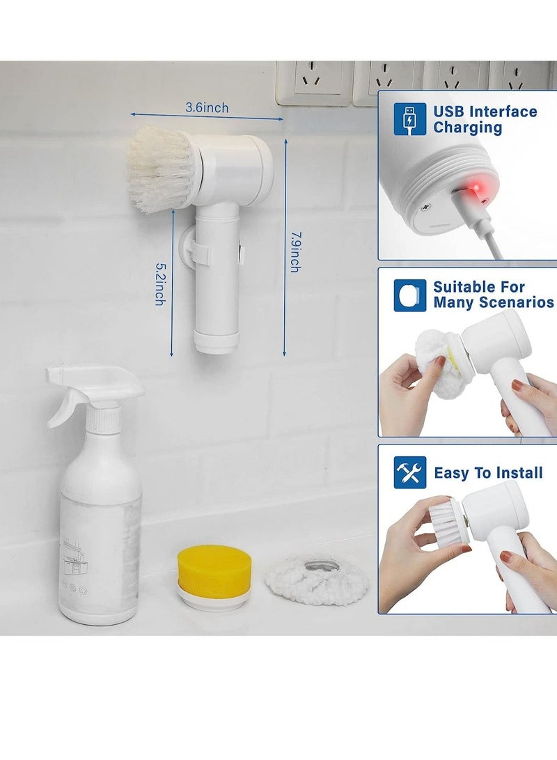 XiuWoo Electric Spin Scrubber,Electric Cleaning Brush with 3 Brush Heads,Cordless Portable Scrub Brush,Handheld Shower Scrubber Suitable for Bathroom/Tiles/Floor/Bathtub - Image 5