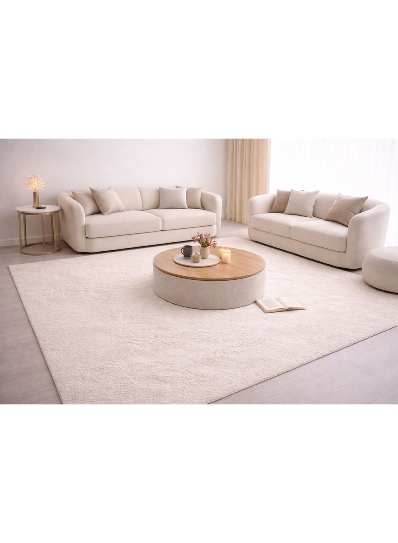 Home auraa Carpet Rug Anti-Slip – Size 200 x 300 cm – 6.56x9.84 ft | Horizon Shaggy Design - Beige Color | Ideal Carpet for Living Room, Bedroom, Office, Hallway or Balcony - Image 2