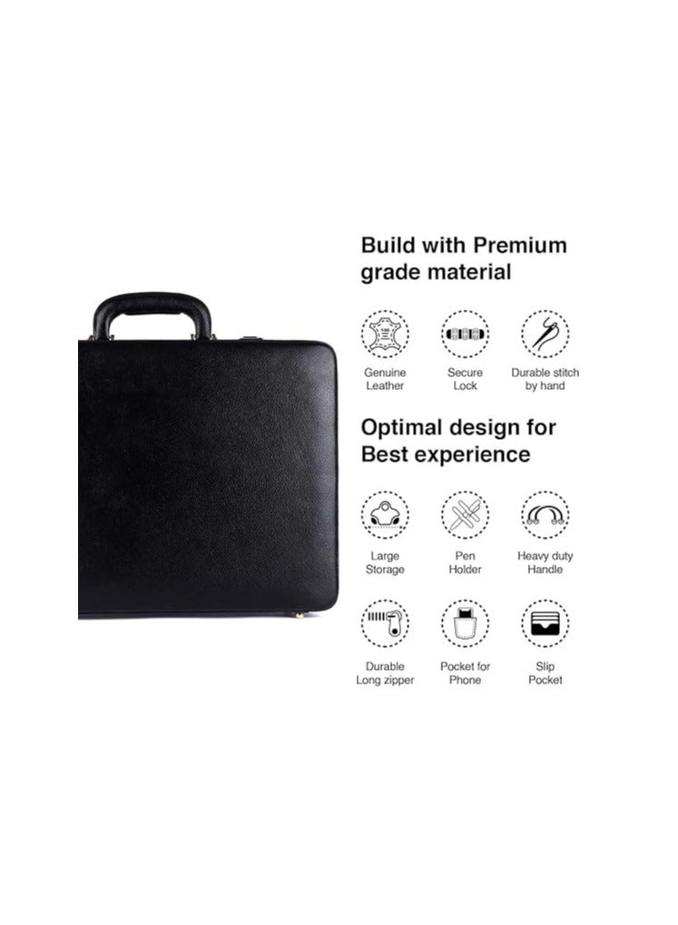  هاموندز فلاي كاتشر HAMMONDS FLYCATCHER Genuine Leather Briefcases With Combination Lock| D-L:17"H:12.5"B:3" - Image 2