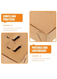 SYOSI 50pcs Takeaway Food Paper Box Cupcake Carriers Microwave Safe Leak Grease Resistant for Restaurant and Catering  - Image 3