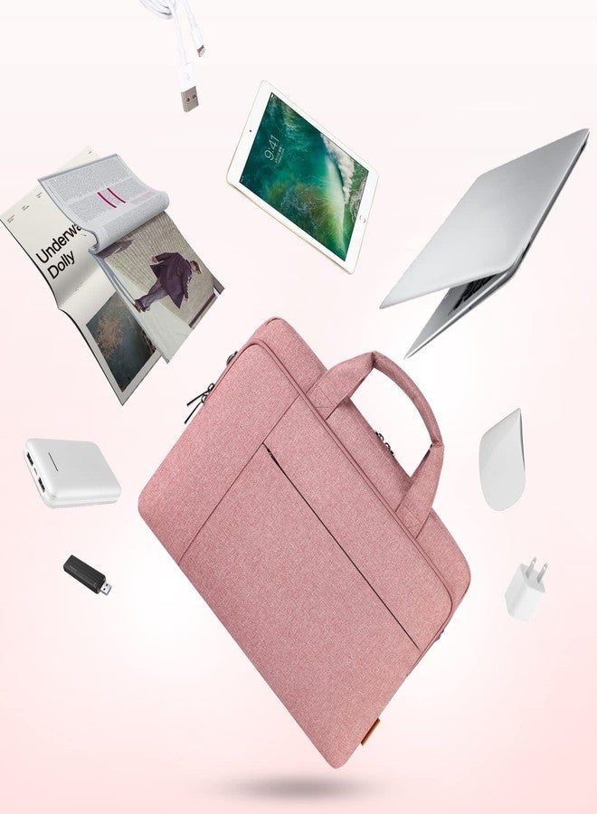 DOMISO 17.3 inch Laptop Messenger Bag Tote Bag for Women for Men,Business Travel Work Computer Bag Chromebook Case Briefcase,Compatible with 17 inch HP Dell Lenovo ASUS,Pink - Image 3