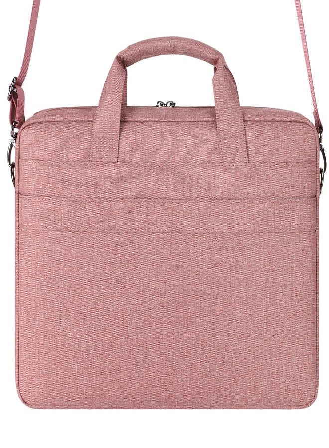 DOMISO 17.3 inch Laptop Messenger Bag Tote Bag for Women for Men,Business Travel Work Computer Bag Chromebook Case Briefcase,Compatible with 17 inch HP Dell Lenovo ASUS,Pink - Image 5