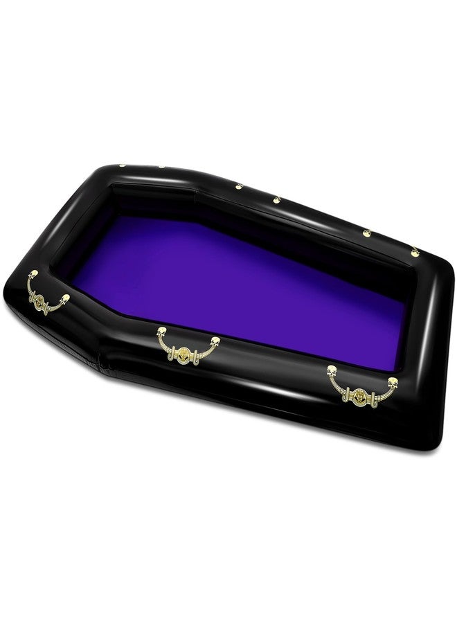 Aoriher Wednesday Party Decoration Halloween Purple Inflatable Coffin 52 Inch Cooler Fake Coffin Floatie Drink Ice Chest Buffet Bucket Beverage Cooler for Pool Picnic Barbecue Holiday Party Supplies - Image 1