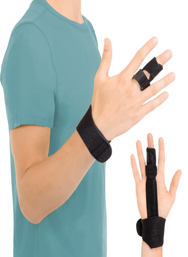 BraceAbility Finger Splint - Adjustable Support Guard for Jammed or Broken Knuckle Treatment, Medical-Grade Aluminum Immobilizer to Straighten Trigger Finger, Arthritis Pain Relief Brace (Universal) - Image 1