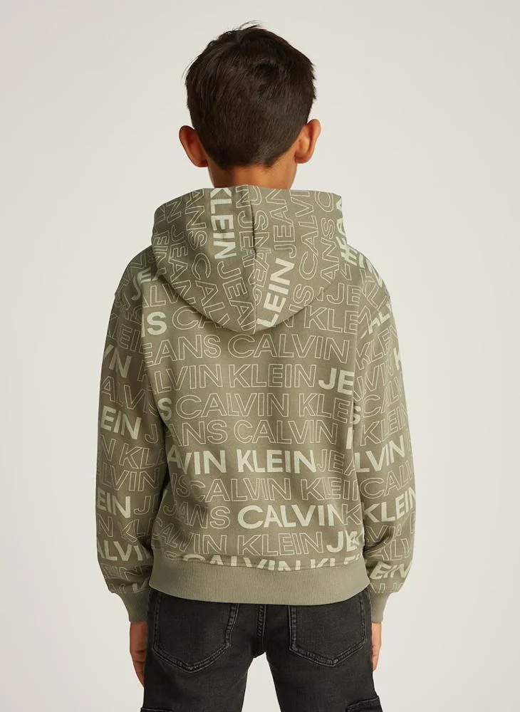 Calvin Klein Jeans Kids Logo Aop Hoodie