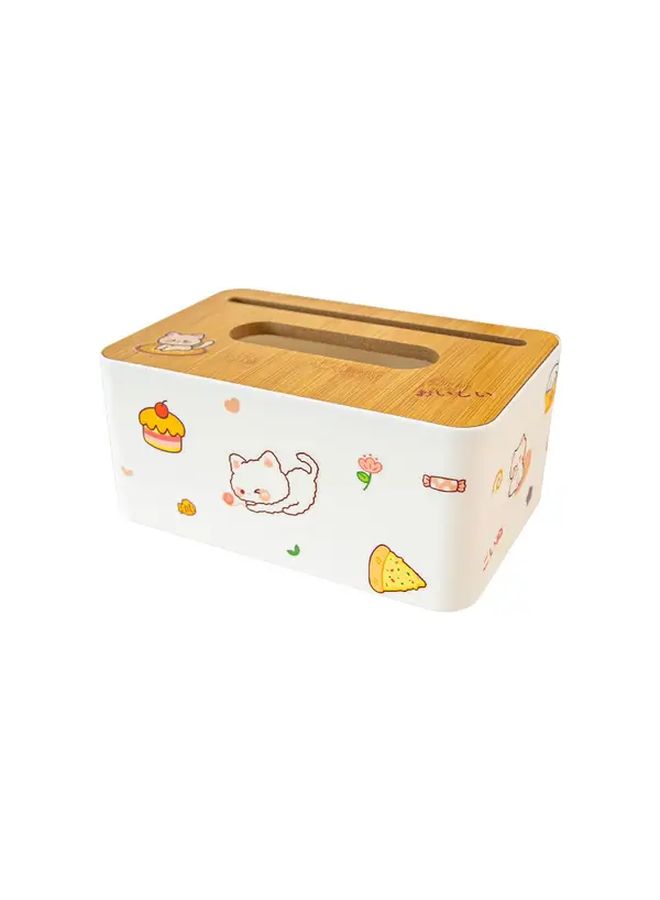 Nordic Style Wood Grain Tissue Box Square Plastic Holder Large Capacity Home Storage - Image 5