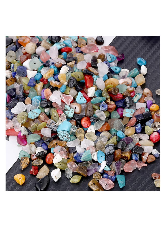Multicolor Natural Stone Beads 5mm to 8mm, Drilled Loose Crystal Therapy Irregular Gemstones for Making Bracelets, Jewelry and Crafts  - Image 1