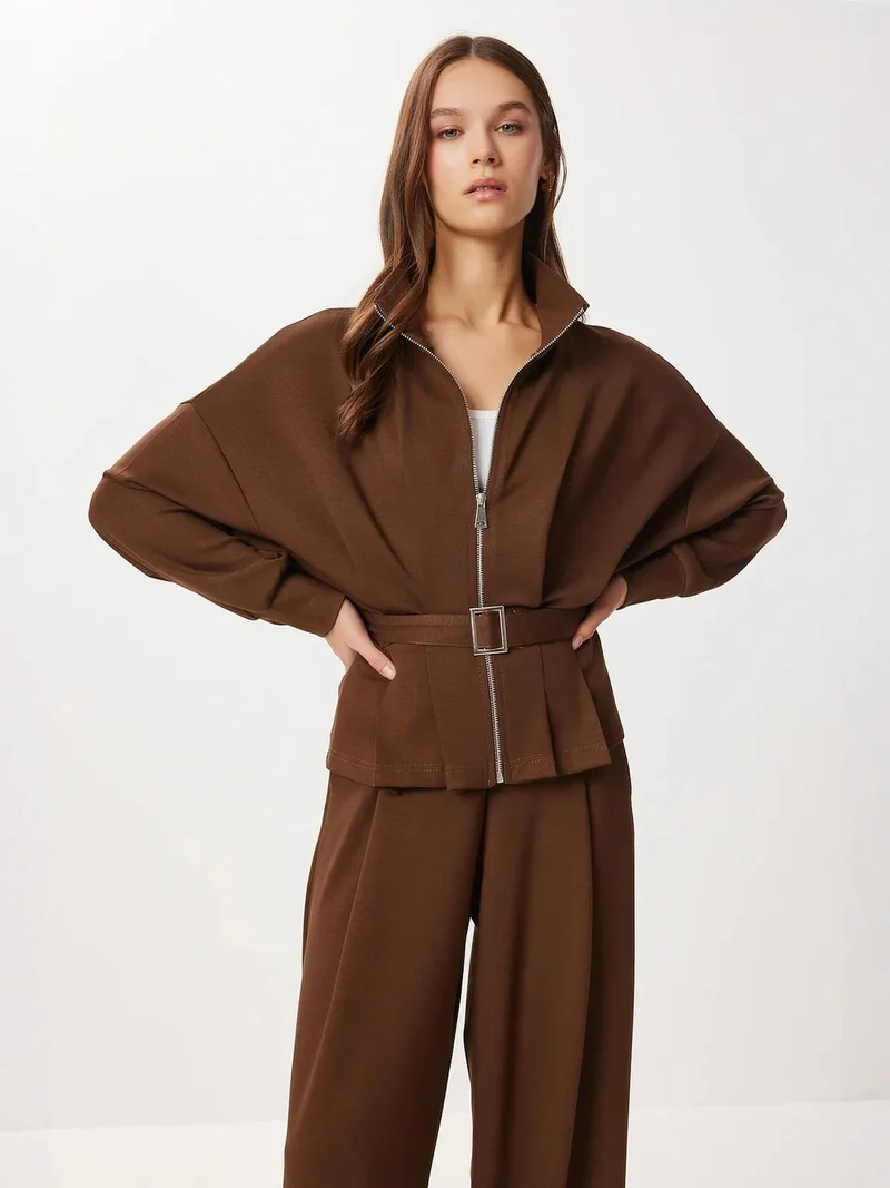 إسطنبول الساحرة ISTANBUL Belted Jacket &  Wide Leg Pants Two-Piece Coord Set