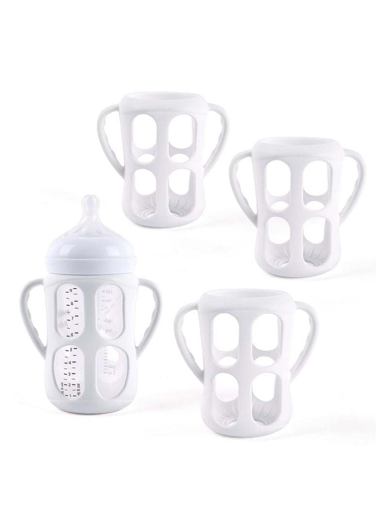 SOLARAE 3 Pack Baby Bottle Handles, fit for Philips Avent Natural Baby Bottles 9oz Series, Baby Bottle Holder with Easy Grip Handles, for Teething Babies, for Dishwashers and Disinfectors, Food Grade Silicone - Image 1