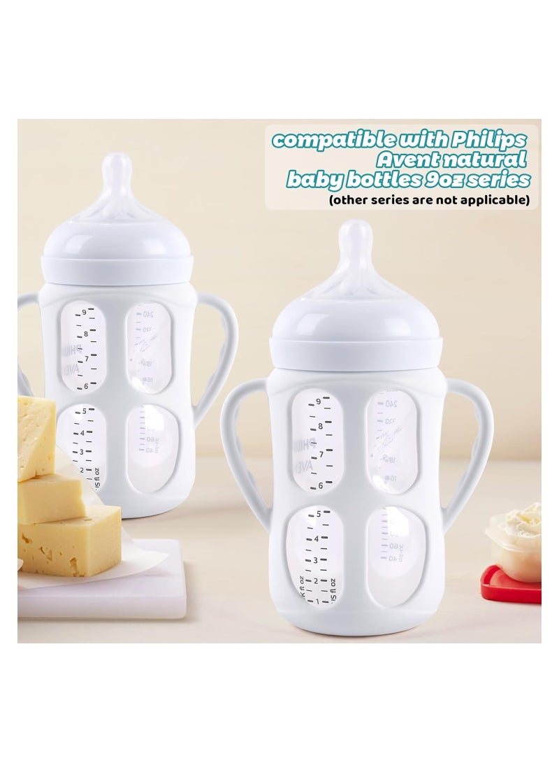 SOLARAE 3 Pack Baby Bottle Handles, fit for Philips Avent Natural Baby Bottles 9oz Series, Baby Bottle Holder with Easy Grip Handles, for Teething Babies, for Dishwashers and Disinfectors, Food Grade Silicone - Image 2