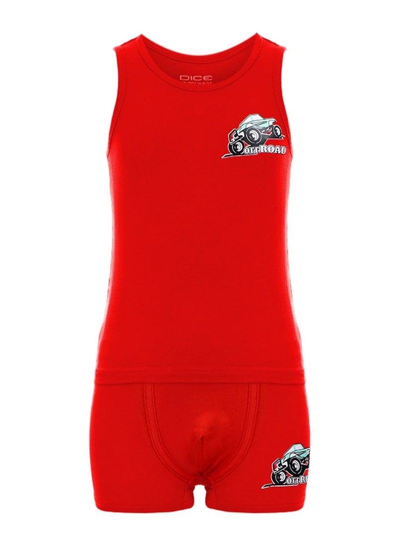 DICE Bundle OF Two Sleeveless Top & Boxer - For Kids - Image 4