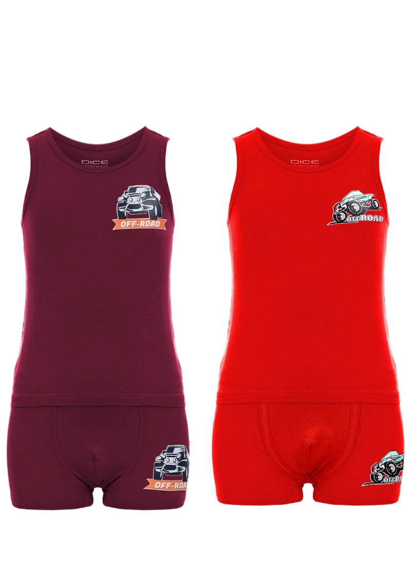 DICE Bundle OF Two Sleeveless Top & Boxer - For Kids - Image 1