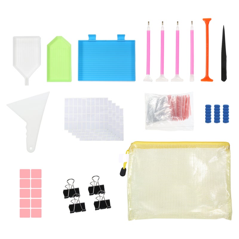 133 Pieces 5D Diamond Painting Accessories and Tools Kits with Multi-Size Diamond Pen Tray Label Sticker Tweezers Diamond Bags for Adults Kids DIY Art and Crafts - Image 1