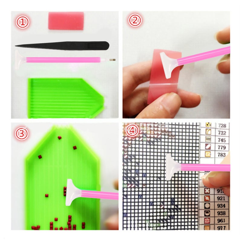 133 Pieces 5D Diamond Painting Accessories and Tools Kits with Multi-Size Diamond Pen Tray Label Sticker Tweezers Diamond Bags for Adults Kids DIY Art and Crafts - Image 5