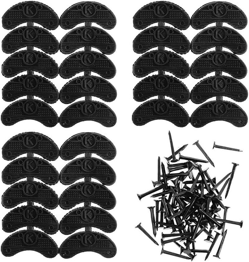 GOETOR Heel Plates 30 PCS Rubber Shoes Heel Taps Tips Repair Pad Replacement for Boots and Shoes with Nails (Black)
