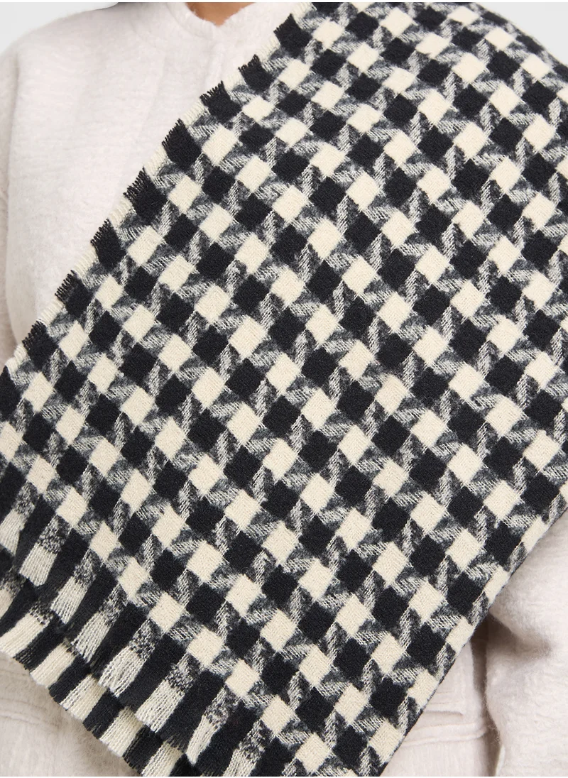 Ginger Light Weight Houndsttoth Winter Scarf