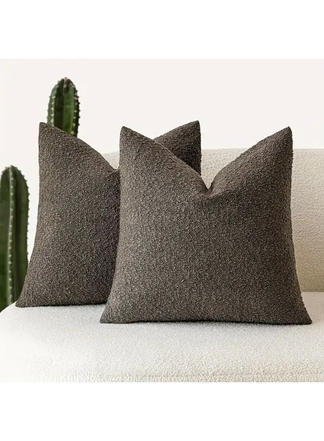 Grey Chenille Cushion Cover 11 81x19 69 Inch Soft Pillow Case For Sofa Car Office - Image 1