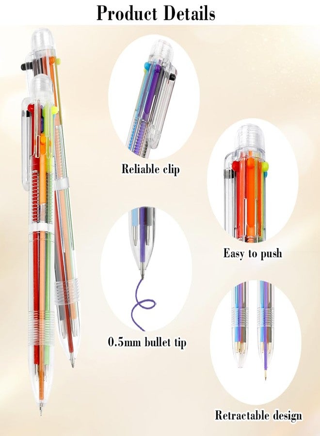 Linsuminn Multicolor Pens 24 Pack 6-in-1 Ballpoint Pens 0.5mm Retractable Multi Color Ballpoint Pen 6 Colors Party Favors Gifts Colored Fun Pen for Students School Office Supplies Children Gift - Image 4