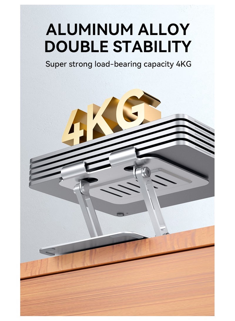 BWOO Adjustable Tablet Stand With 360 Rotation Base Silver - Image 3