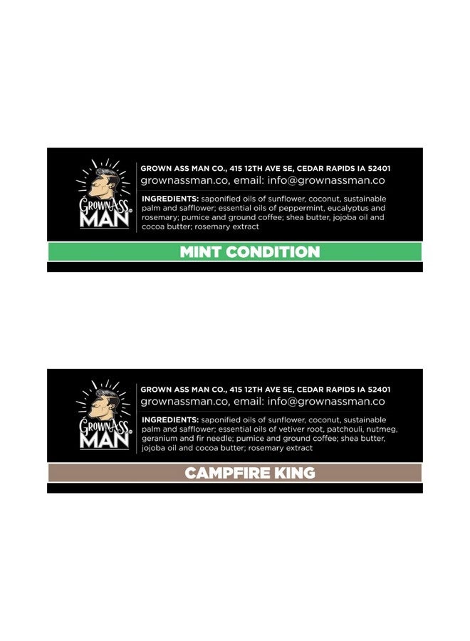 Grown Ass Man Co. Exfoliating Body Barssolid Soap Bar Rich Lather With Natural Oils & Gentle Scrub For Menplastic Free & Ecofriendly Natural & Organic Deep Clean For All Skin Types 4Oz Bar (Variety 6Pack)  - Image 3