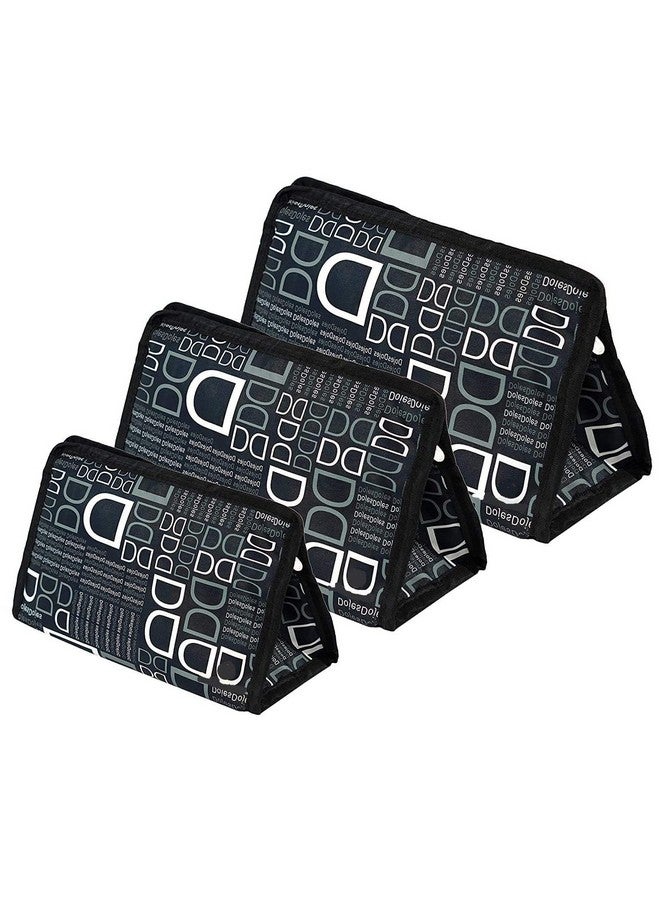 PRISMAXIC Set of 3 Synthetic Travel & Cosmetic Pouch Bag Extra Large Makeup Organizer Cosmetic Case Household Grooming Kit Storage Travel Kit (Black) - Image 1