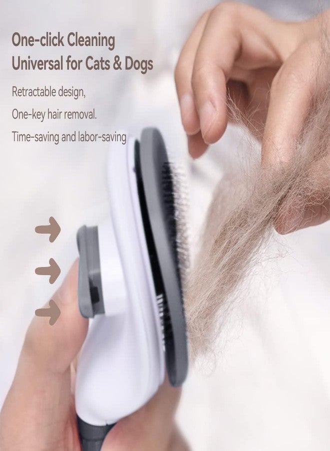 Lommy Soft Grooming Pet Comb for Cats, Dogs & Rabbits - Self-Cleaning Slicker Brush for Shedding, Removing Mats, Tangles & Loose Hair | Suitable for Short & Long Fur - Image 4