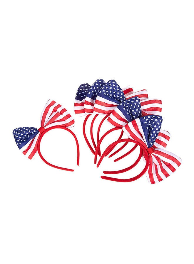 NIBEMINENT 6-Piece American Flag Bow Headband Set Multicolour One Size