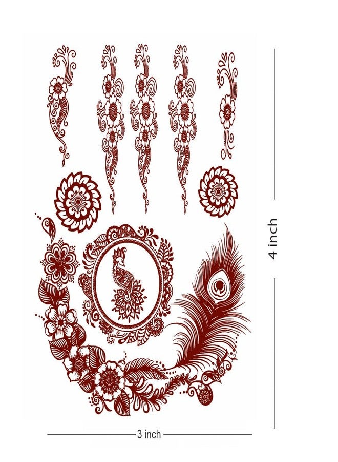 VANVATI Festival-Ready Hand Mehndi Tattoos for Girls & Women Henna Style - Image 2
