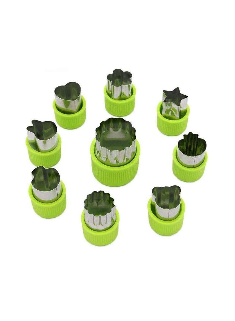 Y&D Vegetable Cutter Shapes Set 9 Piece - Mini Cookie Cutters, Shape Cutters for Kids, Bento Lunch Box Accessories  - Image 1