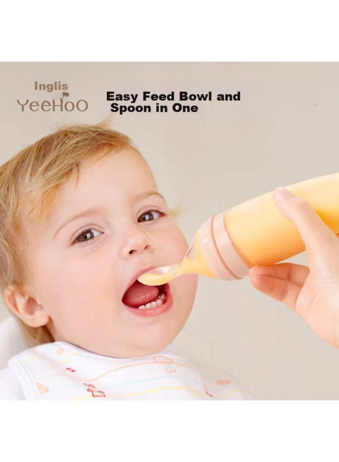 Yeehoo Baby Rice Cereal Soft Spoon Milk Bottle Baby Food Supplement Squeezer Rice Powder Feeding Tool Yellow - Image 1