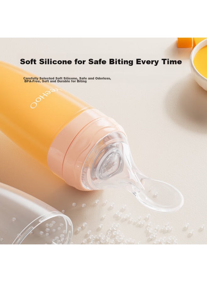 Yeehoo Baby Rice Cereal Soft Spoon Milk Bottle Baby Food Supplement Squeezer Rice Powder Feeding Tool Yellow - Image 5