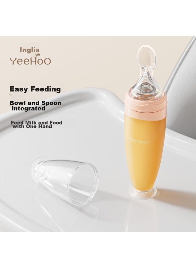 Yeehoo Baby Rice Cereal Soft Spoon Milk Bottle Baby Food Supplement Squeezer Rice Powder Feeding Tool Yellow - Image 2