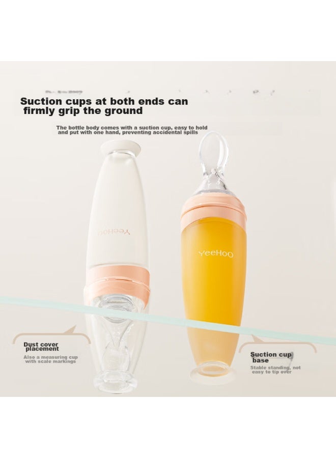 Yeehoo Baby Rice Cereal Soft Spoon Milk Bottle Baby Food Supplement Squeezer Rice Powder Feeding Tool Yellow - Image 4