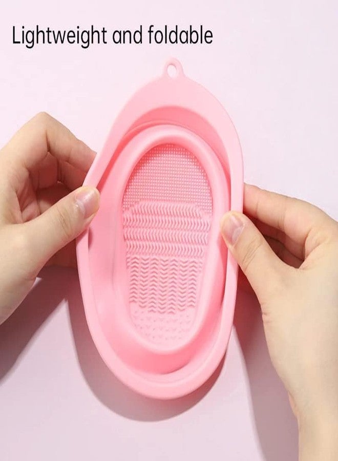 Hidak Foldable Soft Makeup Brush Cleaning Mat Portable Washing Tool Bowl Soft and Durable Silicone Cosmetic Cleaner Pad Scrubber - Image 5