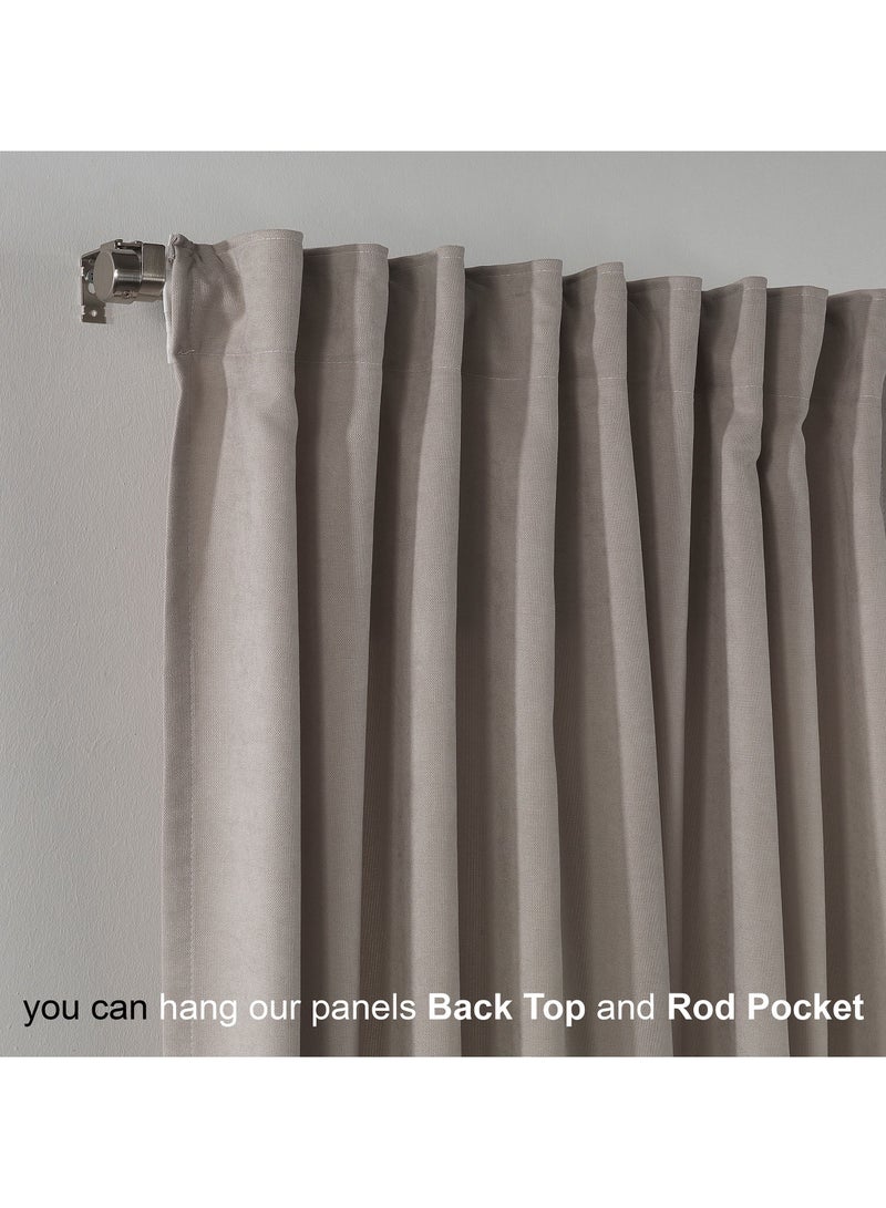 Zeenah Furniture Solid Color Home Decorative Curtains Velvet Look 2 Panels Hanging Back Tap & Rod Pocket Living Room Nursery Room Kitchen Office Windows Home Decoration - Image 3