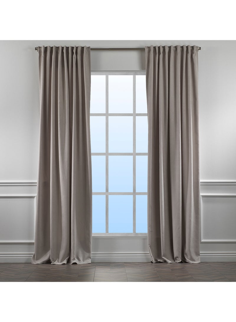 Zeenah Furniture Solid Color Home Decorative Curtains Velvet Look 2 Panels Hanging Back Tap & Rod Pocket Living Room Nursery Room Kitchen Office Windows Home Decoration - Image 1