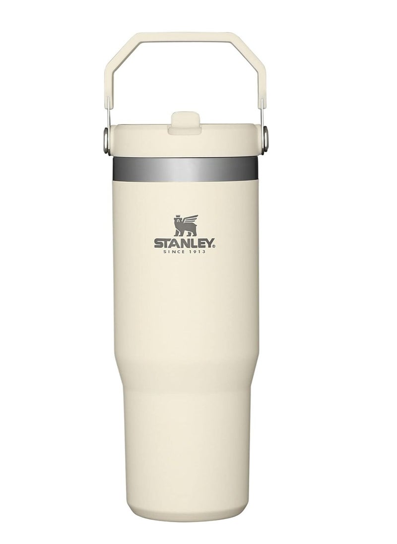 Stanley - Stanley IceFlow Stainless Steel Tumbler - Vacuum Insulated Water Bottle for Home, Office or Car Reusable Cup with Straw Leak Resistant Flip Cold for 12 Hours or Iced for 2 Days, Cream, 30OZ - Image 1