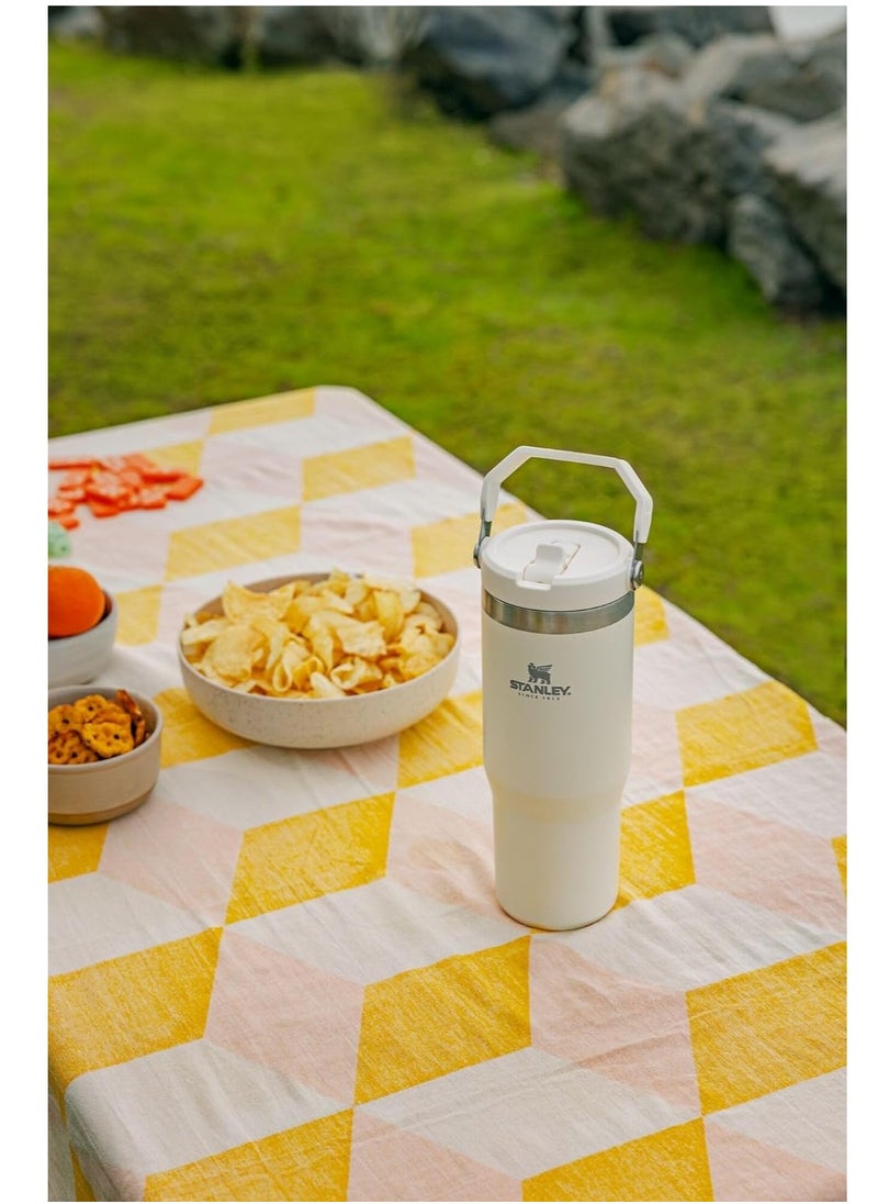 Stanley - Stanley IceFlow Stainless Steel Tumbler - Vacuum Insulated Water Bottle for Home, Office or Car Reusable Cup with Straw Leak Resistant Flip Cold for 12 Hours or Iced for 2 Days, Cream, 30OZ - Image 1