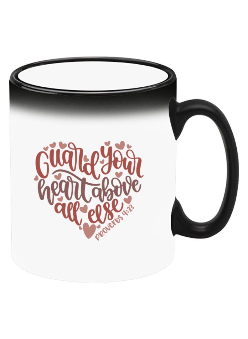 Theodor Color Changing Heat Sensitive Ceramic Mug, Image Revealed When HOT Liquid is Added! Guard your heart above all else - Image 2