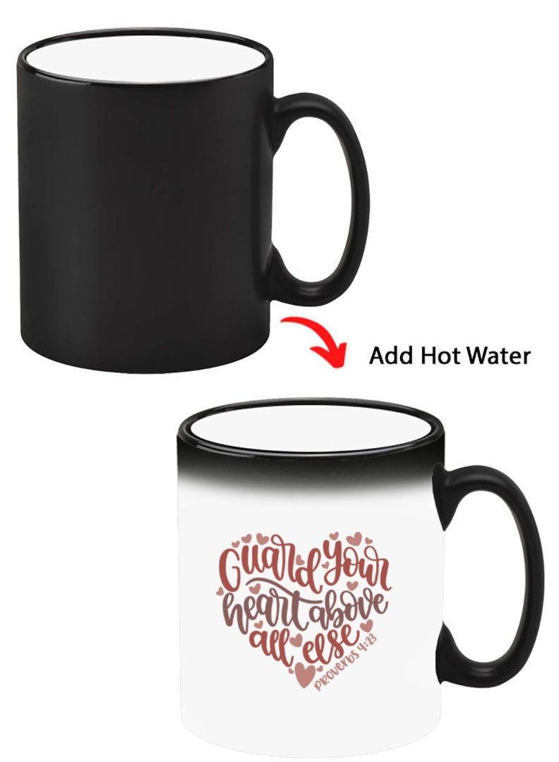 Theodor Color Changing Heat Sensitive Ceramic Mug, Image Revealed When HOT Liquid is Added! Guard your heart above all else - Image 1
