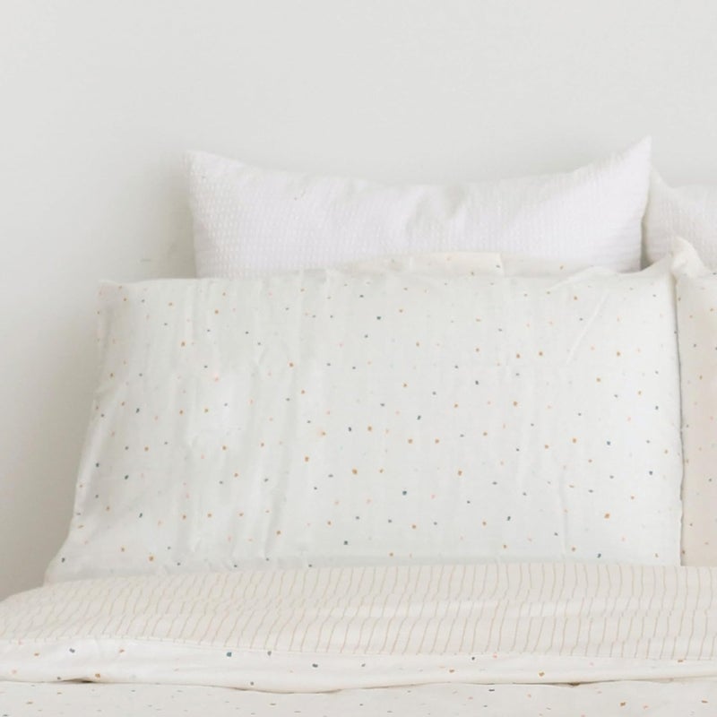 MakeMake Organics Organic Toddler Pillowcase (Set of 2) GOTS Certified Organic Cotton Pillowcase Breathable Safe No Chemicals No Dyes Fits 13x18 Travel Pillows Neutral Unisex (Dotty, 14x19) - Image 3