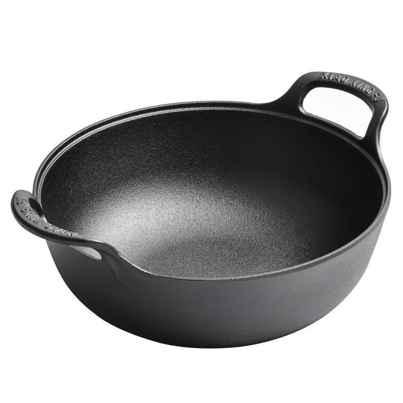 VONOTO 9 inch Cast Iron Wok with Handles, Grilling Pan, Use in the Oven, on the Stove, or on the Grill (9 inch) - Image 1