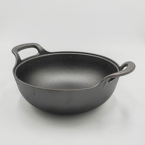 VONOTO 9 inch Cast Iron Wok with Handles, Grilling Pan, Use in the Oven, on the Stove, or on the Grill (9 inch) - Image 3
