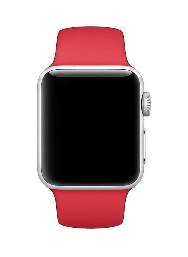 Sport Band For Apple Watch 38Mm, Soft Silicone Sport Strap Replacement Bands For Iwatch Apple Watch Series 3, Series 2, Series 1-Red Red - Image 2