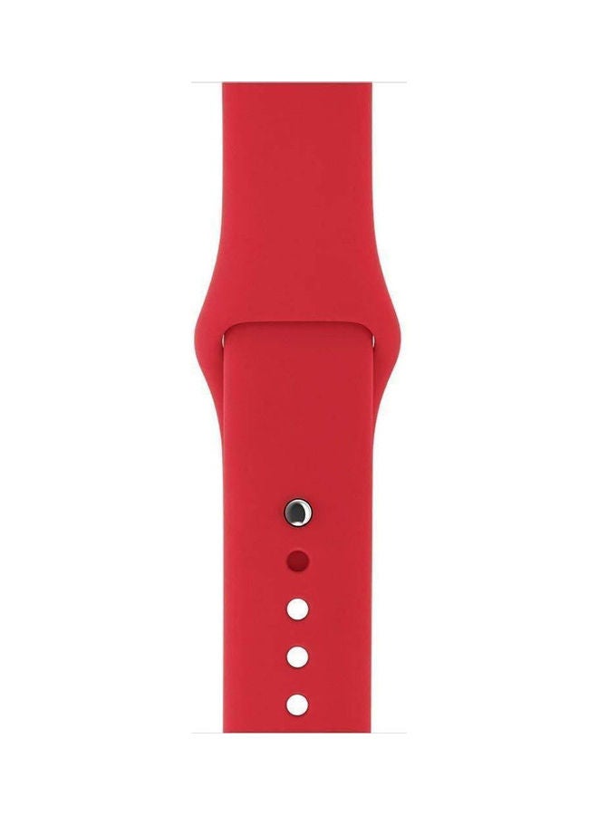 Sport Band For Apple Watch 38Mm, Soft Silicone Sport Strap Replacement Bands For Iwatch Apple Watch Series 3, Series 2, Series 1-Red Red - Image 4