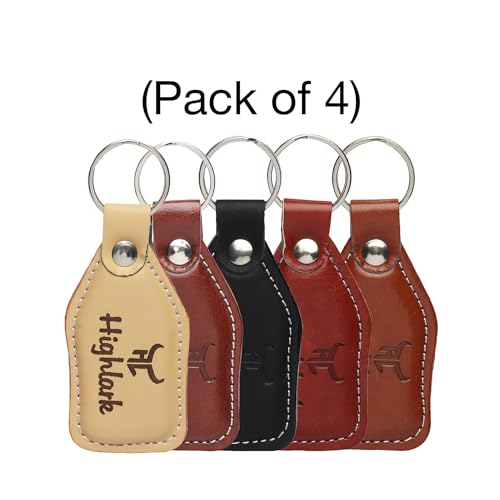 Highlark Leather Keychain for Men & Women | Premium Stitched Leather Key Holder with Metal Ring | Durable Key Fob for Car, Bike, Home & Office Use | Multi Color (.Multicolor.) - Image 3